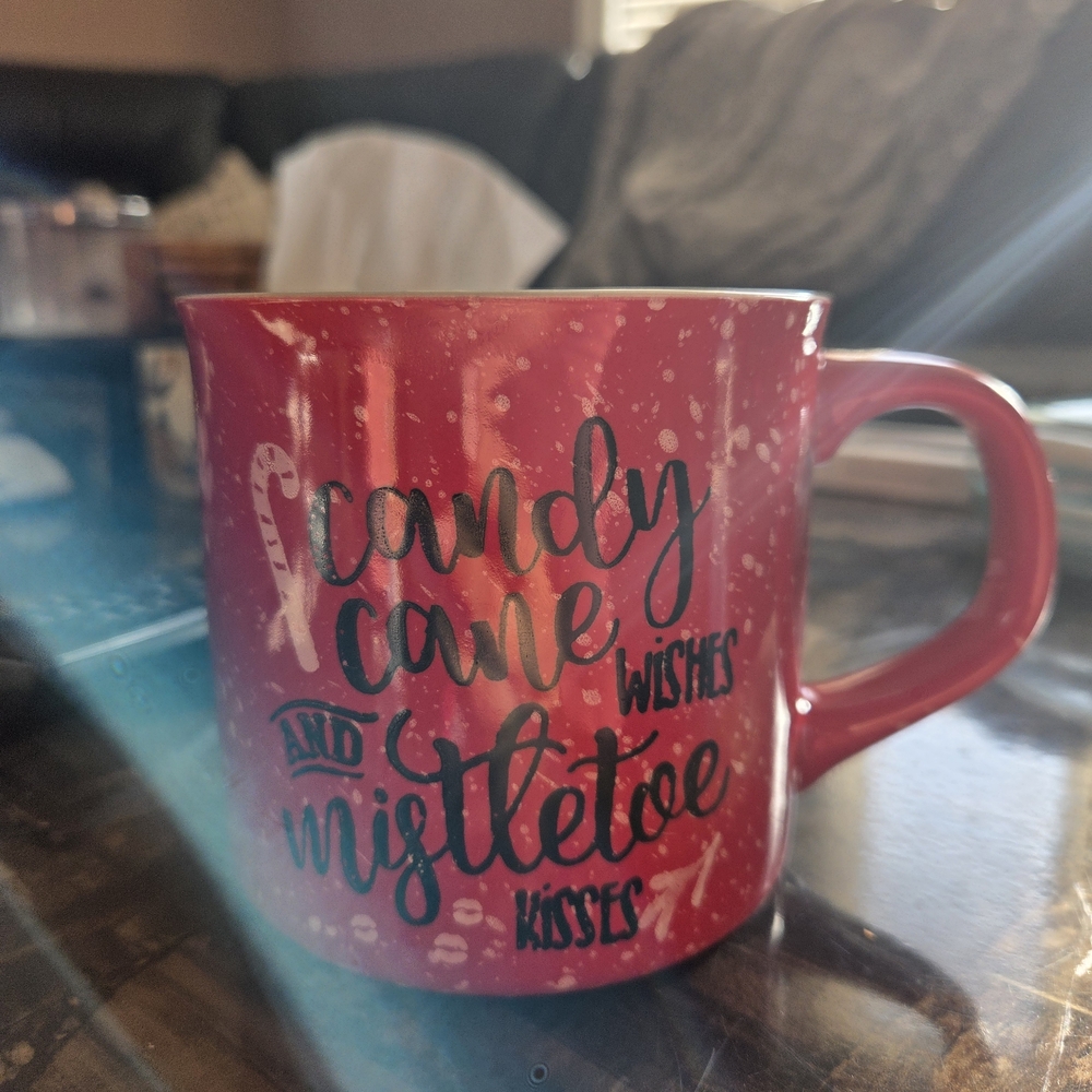Red Holiday Mug with Festive Print
